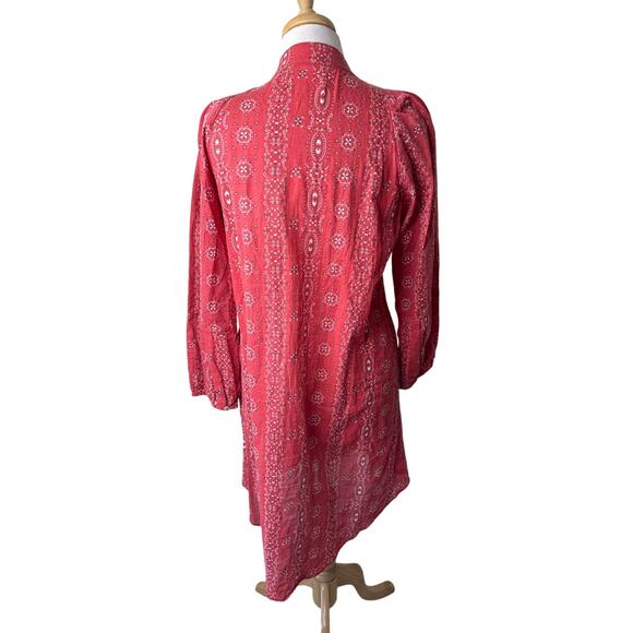 PIETSIE 100% Country Bandana Mini Shirt Dress Red Size Small - Picture 2 of 7